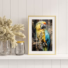 Maximalist Cabinet Parrot Decoupage