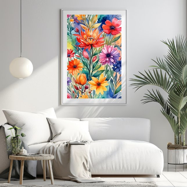 Maximalist Colourful Flowers Art Print (Maximalist Colorful Flowers Art Print)
