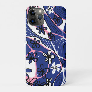 Maximalist Floral Neuro Art - Blue Pink White  iPhone 11 Pro Case
