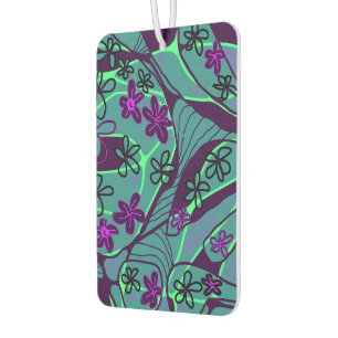 Maximalist Floral Neuro Art - Teal Purple Black Car Air Freshener