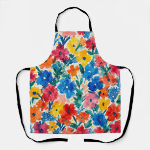 Maximalist Floral Watercolor Pattern Apron