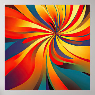 Maximalist Flower Wavy Design Poster