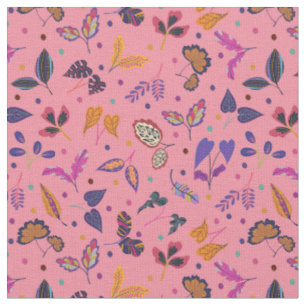 Maximalist Flowers on Pink Fabric
