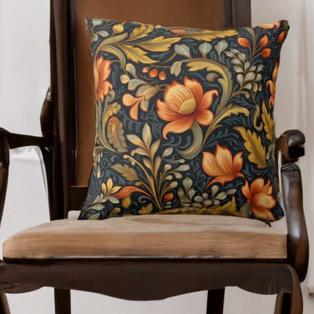 Maximalist Folk Art Floral Tole Painting Cushion (Creator Uploaded)