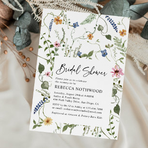 Maximalist Garden Boho Floral Bridal Shower Invitation