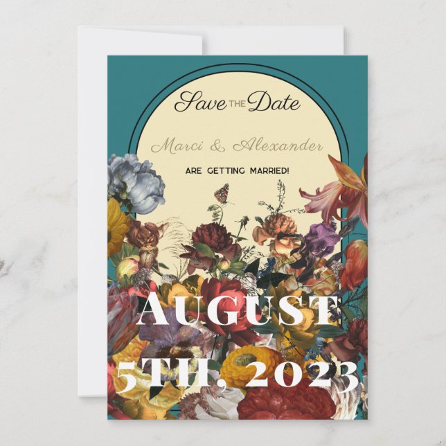 Maximalist Jewel Toned Wedding Save the Date (Front)