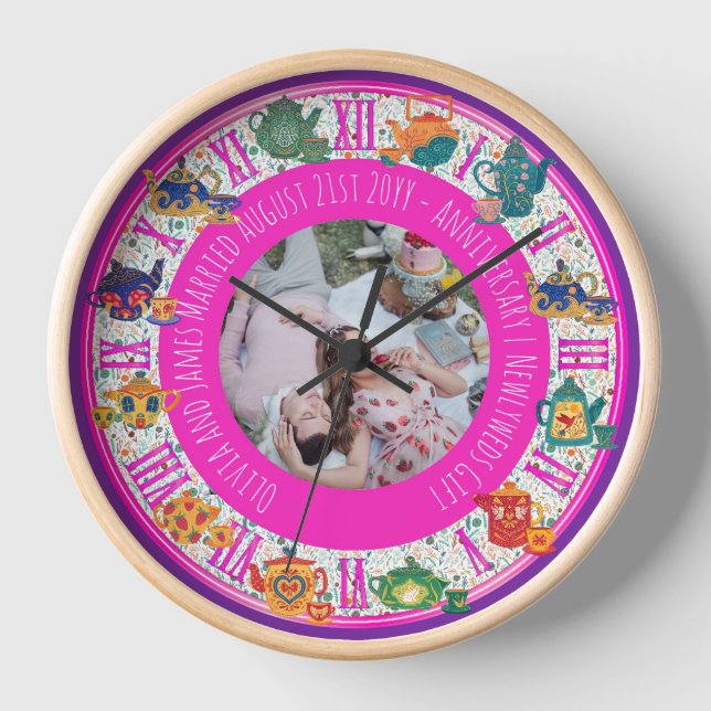 Maximalist Kitchen Decor Hippy Photo ANY EVENT Clock (Front)