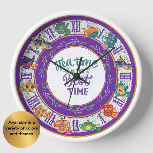 Maximalist Kitchen Tea Time Personalised ANY EVENT Clock