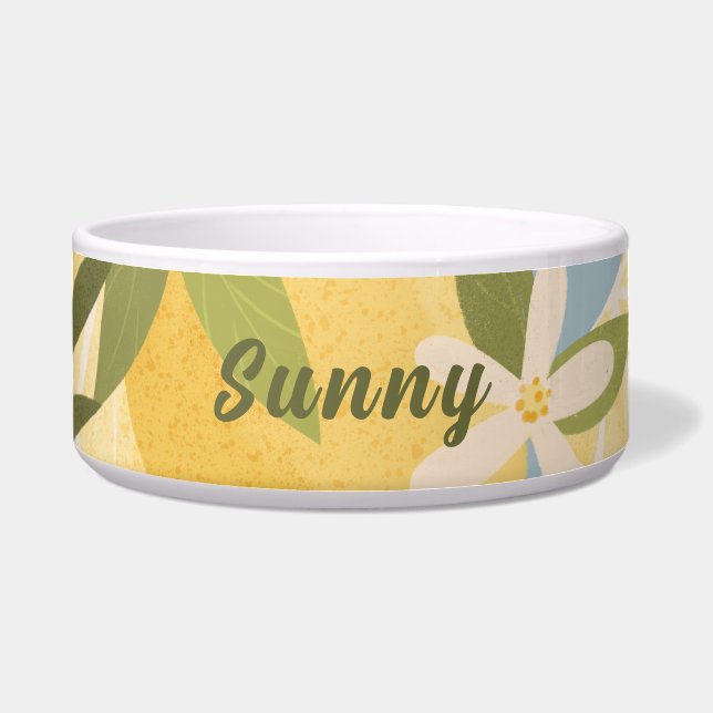 Maximalist Lemons and Blossoms personalised Dog  (Front)