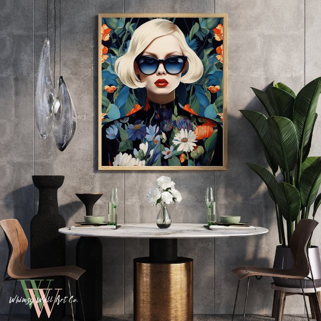 Maximalist Portrait of Woman in Bold Colours Poster (Creator Uploaded)