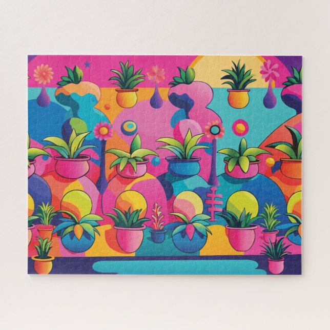 Maximalist Potted Plants Jigsaw Puzzle (Horizontal)