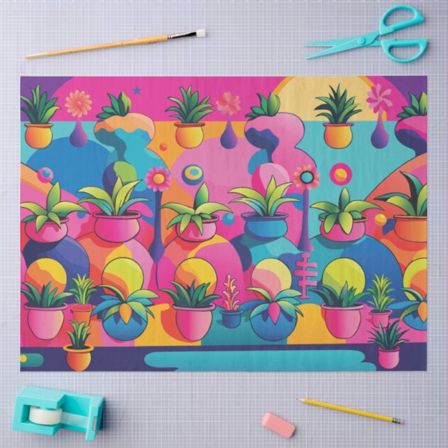 Maximalist Potted Plants Tissue Paper (Craft)