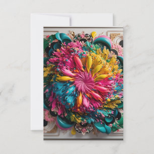 Maximalist Printable Eclectic Abstract Colourful RSVP Card