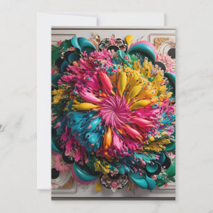 Maximalist Printable Eclectic Abstract Colourful Thank You Card