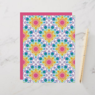 Maximalist Rainbow Floral Fountain Art Deco