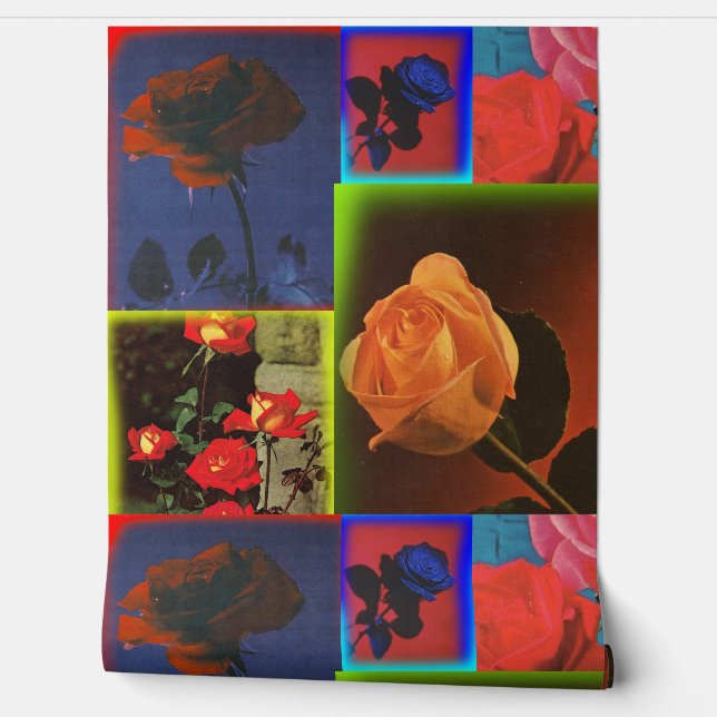 Maximalist Retro Rose Wallpaper (Unrolling)