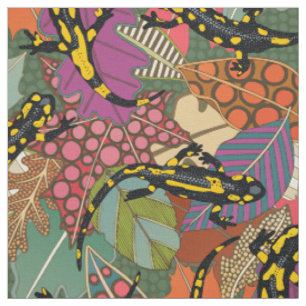 maximalist salamander forest fabric