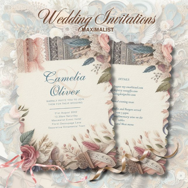 Maximalist Wedding Invitations Busy Decorative (Creator Uploaded)