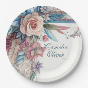 Maximalist Wedding Vintage Floral Decor Paper Plate