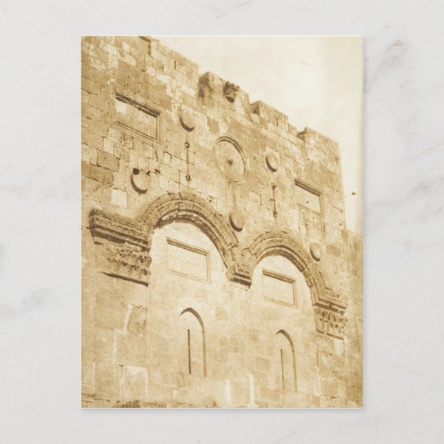 Maxime Du Camp - The Golden Gate in Jerusalem Postcard (Front)