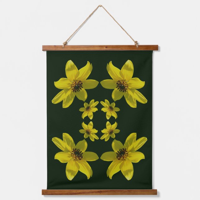 Maximilian Sunflower Floral Abstract   Hanging Tapestry (Front)