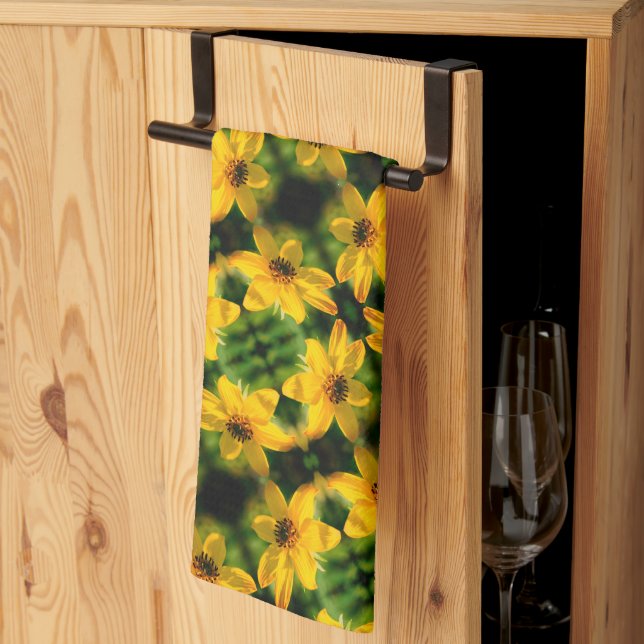 Maximilian Sunflower Floral Abstract Pattern     Tea Towel (Thirds Fold)