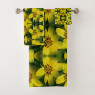 Maximillian Sunflower Abstract Bath Towel Set