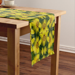 Maximillian Sunflower Abstract             Short Table Runner