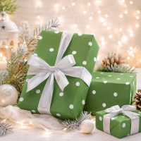 Maximum Green Polka Dots  Wrapping Paper