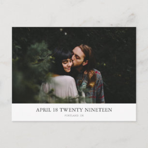 Maximum Minimalism Custom Photo Save the Date Announcement Postcard