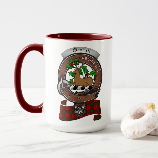 Maxwell Clan Badge Combo 15oz Mug (With Donut)