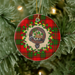 Maxwell Clan Badge & Tartan Personalised Christmas Ceramic Ornament