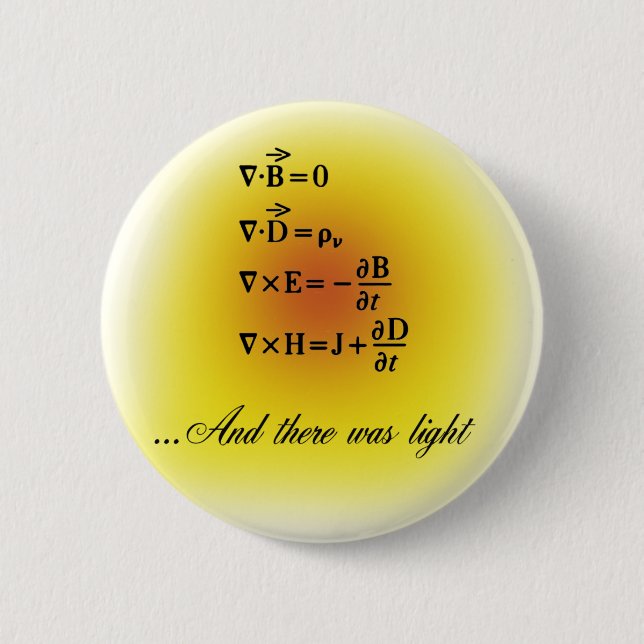Maxwell Equations 6 Cm Round Badge (Front)