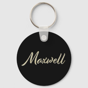 Maxwell Name whitegold Button Schlüsselanhänger Key Ring
