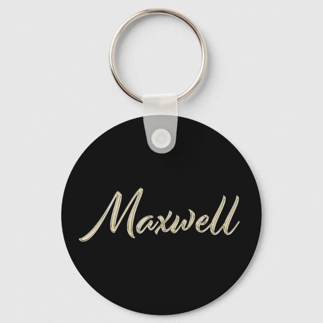 Maxwell Name whitegold Button Schlüsselanhänger Key Ring (Front)