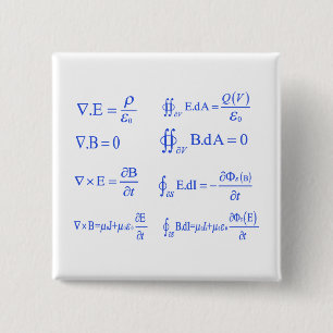 maxwell physics equation 15 cm square badge