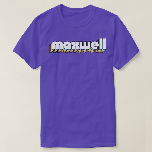 Maxwell Retro Rainbow Typography Faded Style T-Shirt (Design Front)