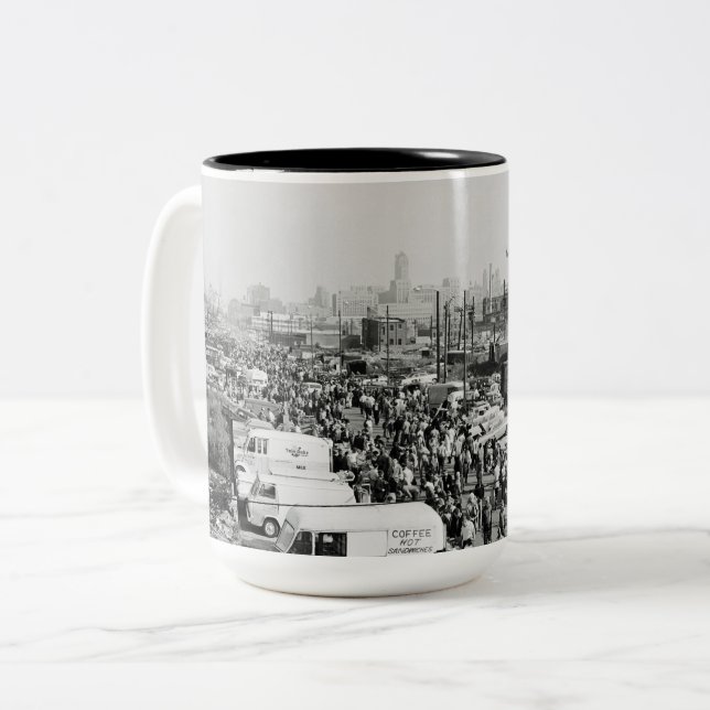 Maxwell Street Chicago Circa 1950's Flea Market  Two-Tone Coffee Mug (Front Left)