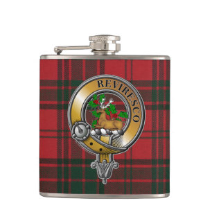 Maxwell Tartan & Badge Hip Flask