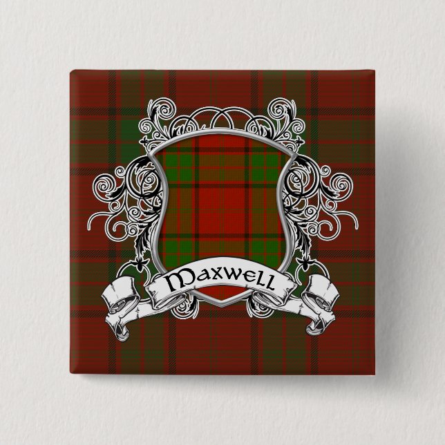 Maxwell Tartan Shield 15 Cm Square Badge (Front)