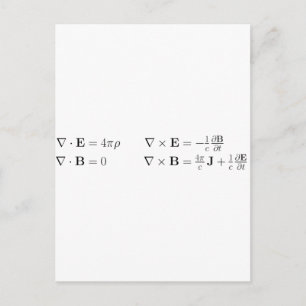 Maxwell's equations, differential form, cgs postcard