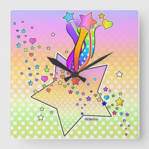 Maxxed Pop Art STAR WALL CLOCK