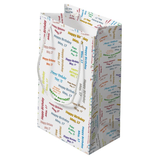 May, 17 Birthday Gift Bag (Back Angled)
