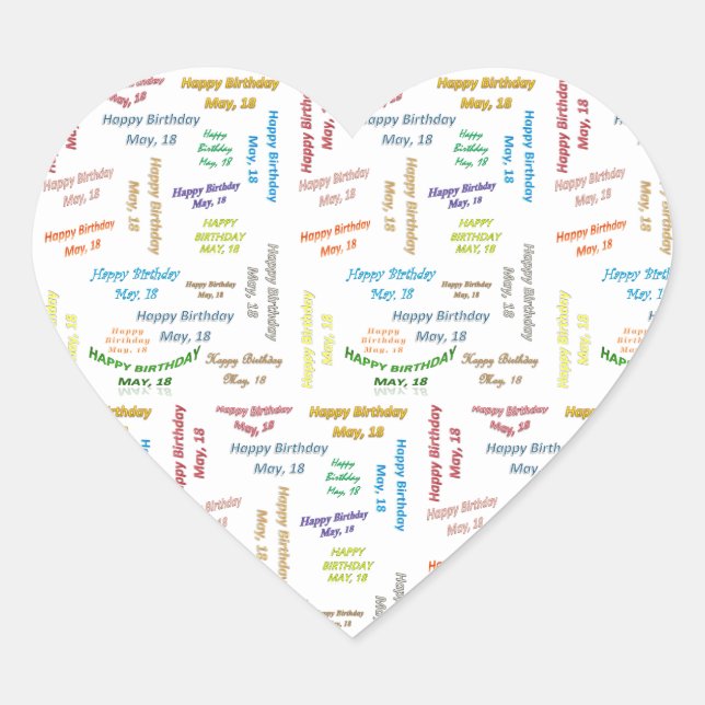 May, 18 Birthday Sticker (Front)