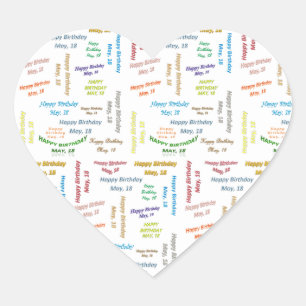 May, 18 Birthday Sticker