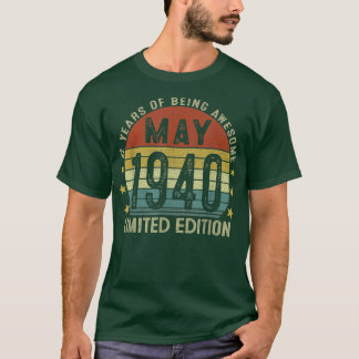 May 1940 Vintage 82nd Birthday 82 Year Old Gifts F T-Shirt