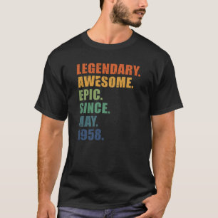 May 1958 65 Years Men Women Anniversary 65th Birth T-Shirt