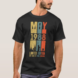 May 1988 35 Birthday 35 Year Old 1988 Birthday Vin T-Shirt
