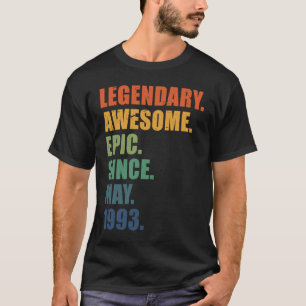 May 1993 30 Years Men Women Anniversary 30th Birth T-Shirt