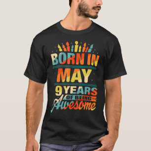 May 2013 9 Year Old 9th Birthday  Candle Graphic T-Shirt